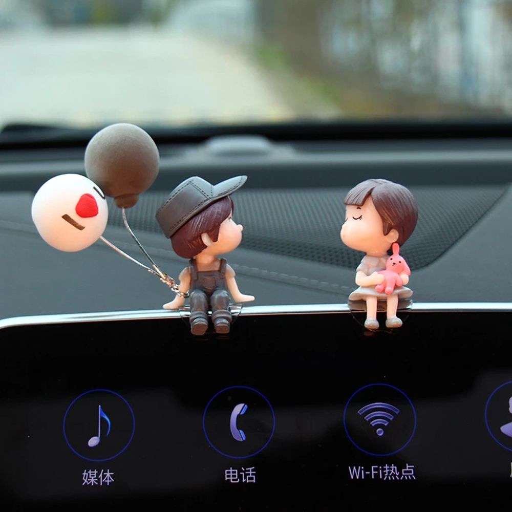 Quinton Mainan Action Figure Pasangan Pria / Wanita Untuk Dekorasi Dashboard Mobil