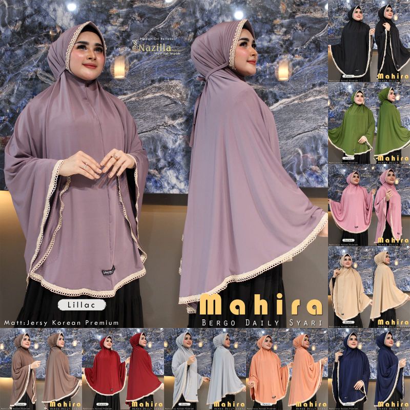 Jilbab Hijab Kerudung Khimar Jumbo Mahira Bergo Syar,i Original Nazilla