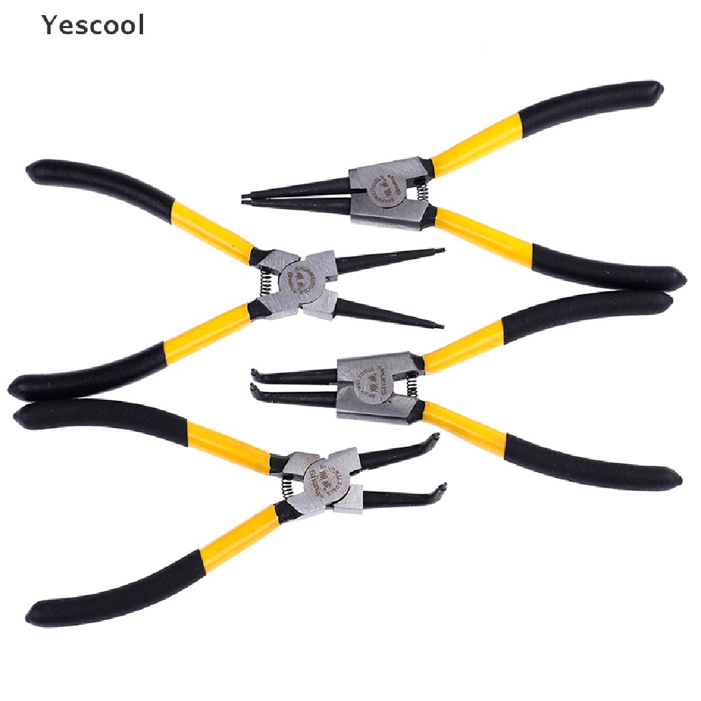 Yescool 1Pc Tang snap ring Kombinasi 7 &quot;Model Lurus / Lengkung