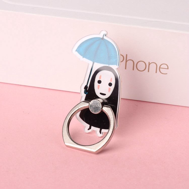 1pc Spirited Away Faceless Finger Ring Cell Phone Smartphone Stand Holder