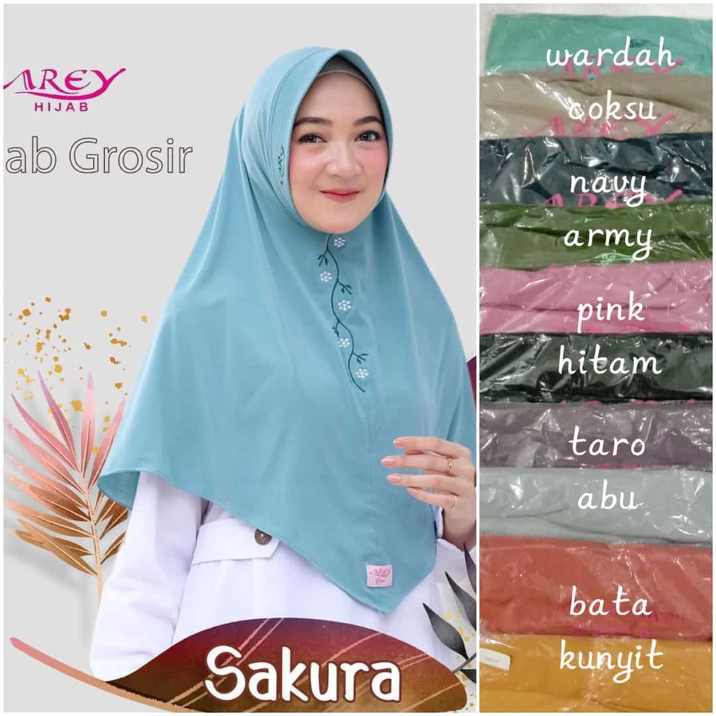 arey//sakura//jilbab jersey//hijab instan murah