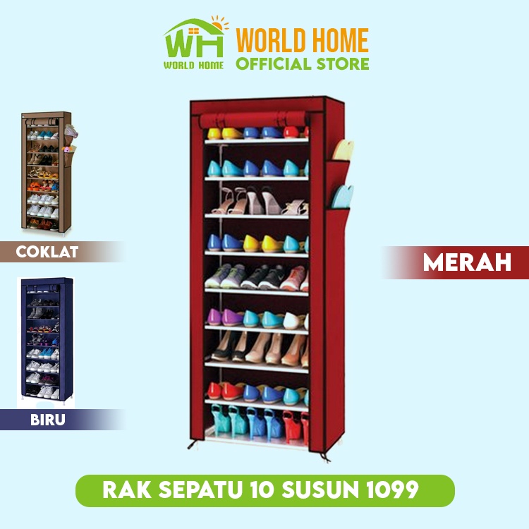 Rak sepatu 10 Susun Rak Sepatu Sandal Rak Penyimpanan Sepatu Serbaguna Rak Sepatu Kain Portable 1099