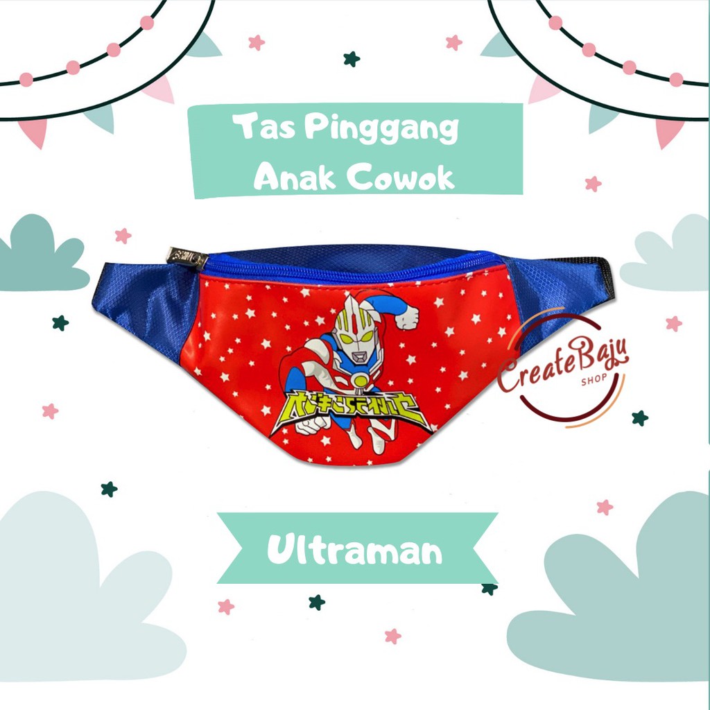 TAS PINGGANG ANAK MURAH ULTRAMAN WAIST BAG ANAK TERMURAH SUPERHERO