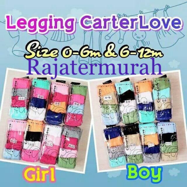 LEGGING POLOS WARNA CARTER LOVE &amp; CATTON RICH PLATINUM FOOTSTEP ISI 4PCS