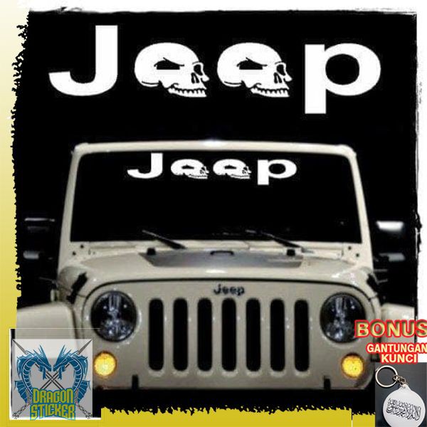 TERMURAH Jeep Skulls Windshield sticker jeep truck offroad sticker tengkorak Dragon Sticker
