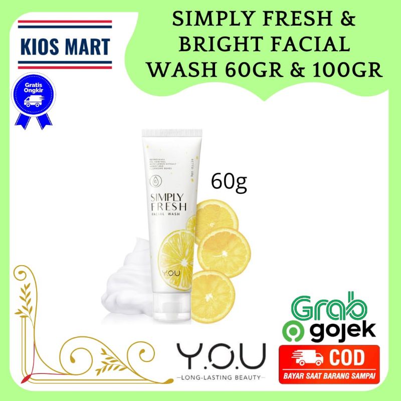 You Hy! Amino Facial Wash | Brightening | Hydrating | Anti Acne | Oil Control 100g-Simply Fresh 60g FW