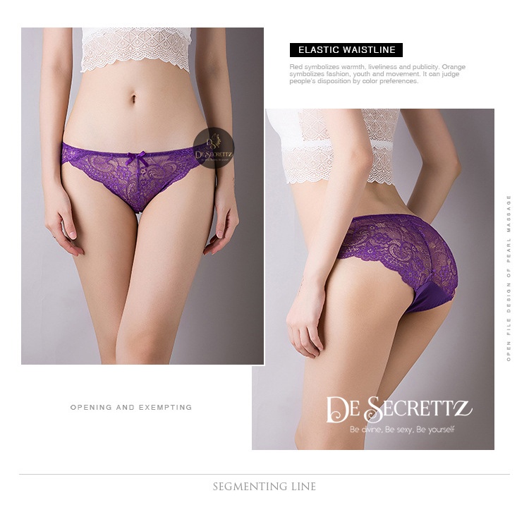 DeSecrettz PANTIES #050 Celana Dalam Wanita, Sexy Lace Panties Model Low Waist, Soft Touch Cotton