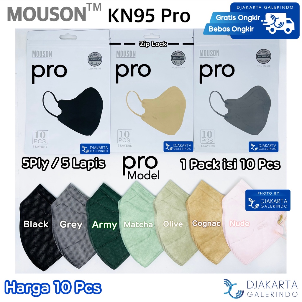 Masker Mouson KN95 Pro 5Ply Original isi 10Pcs