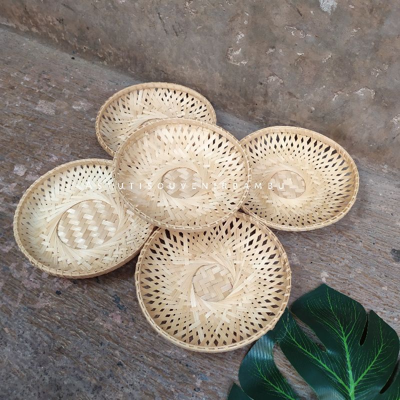 PIRING BAMBU PREMIUM MODEL KRONGSO / PROPERTI FOTO PIRING BAMBU piring bambu / piring lalapan / piri