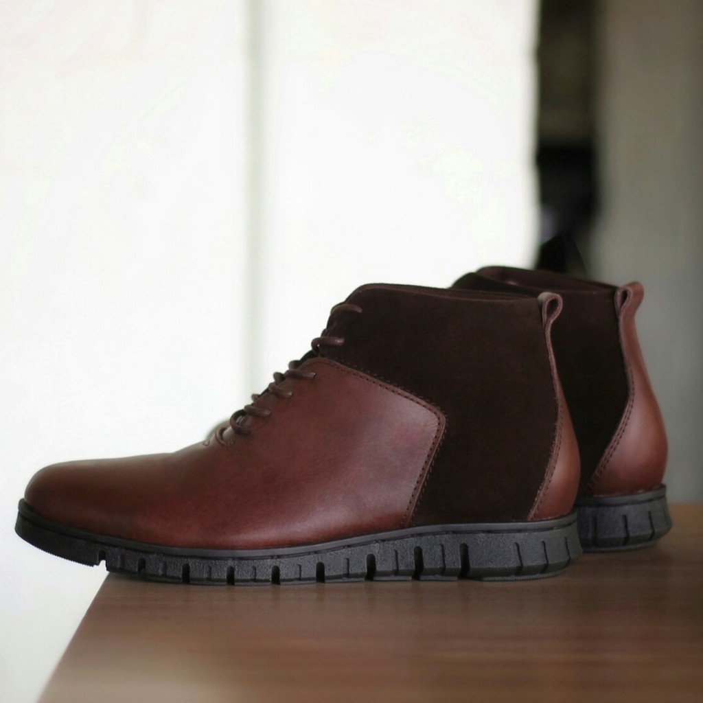 ZEALAND BROWN |FORIND x Kenzio| Sepatu Kulit Boot Vintage Klasik Pria Cowok Original Lokal Footwear