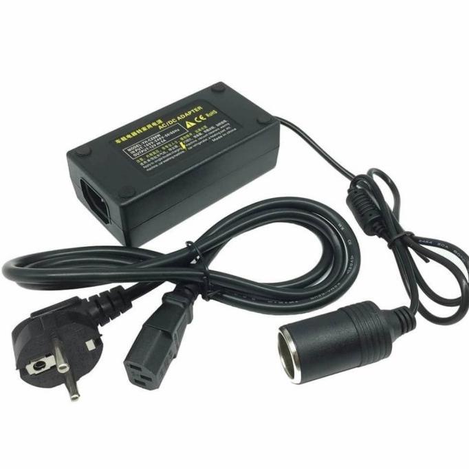 Open DS] Adaptor konverter AC DC 220V AC ke 12V DC 5A socket lighter mobil adap