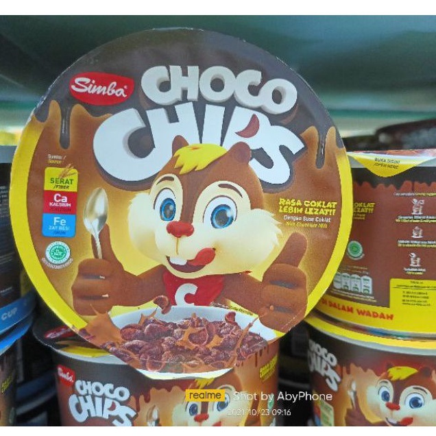 

Simba CHOCO CHIPS With Chocolate Milk 37gr Cup ( 20gr Cereal + 17gr Susu )