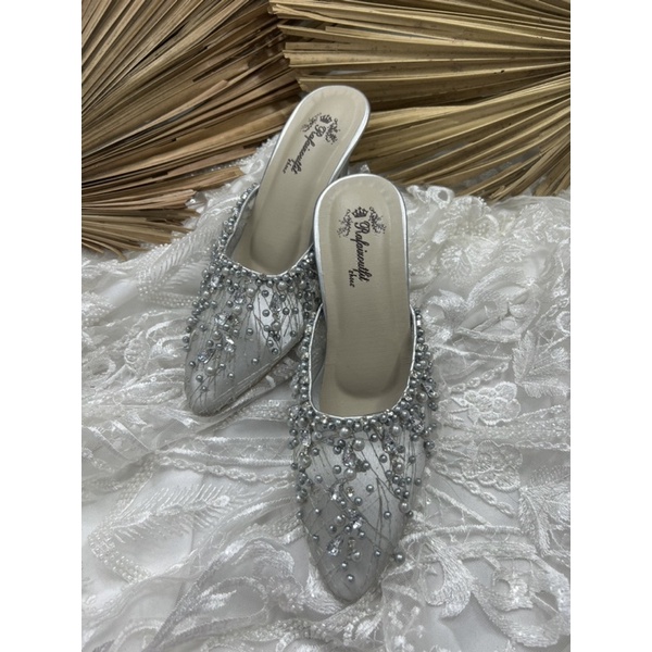 sepatu Rafaizoutfit sepatu wanita sepatu wedding sintya silver 7cm lancip