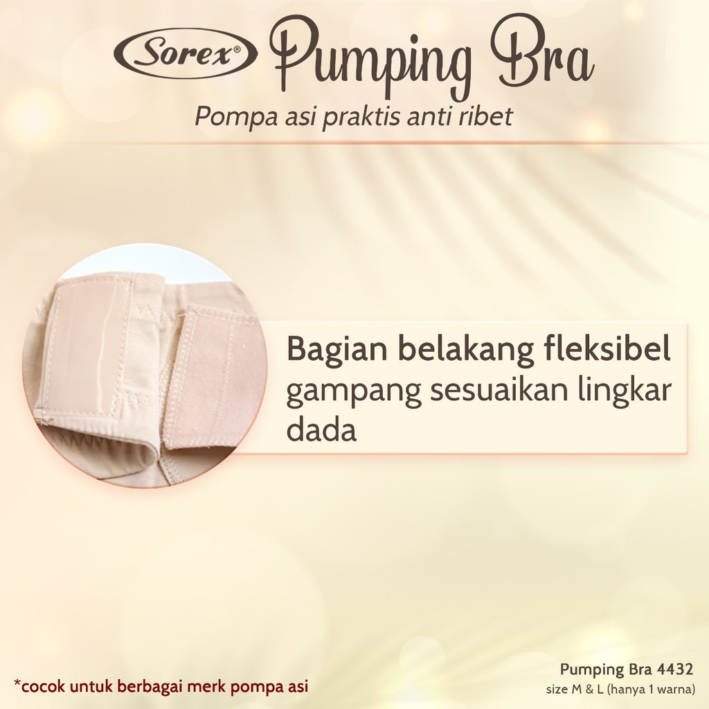 SOREX Hands Free PUMPING BRA 4432 BH Menyusui Handsfree untuk Pompa Asi / Breastpump semua Jenis