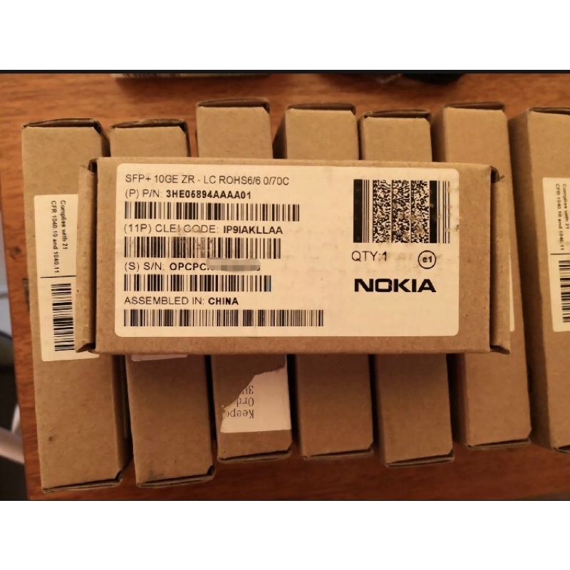 Nokia SFP+ 10GE ZR-LC 80km 1550nm Nokia SFP+ 10G ZR LC 80Km