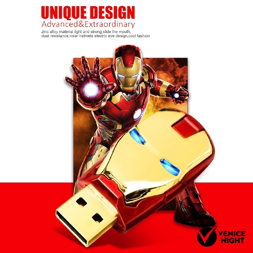 (SF) Flashdisk USB 2.0 512GB 1TB 2TB Bentuk Iron Man