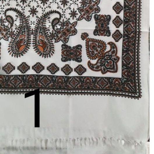 sorban putih kashmiri print arifat surban habib umar bahar syal panjang printing rida ulama no almas