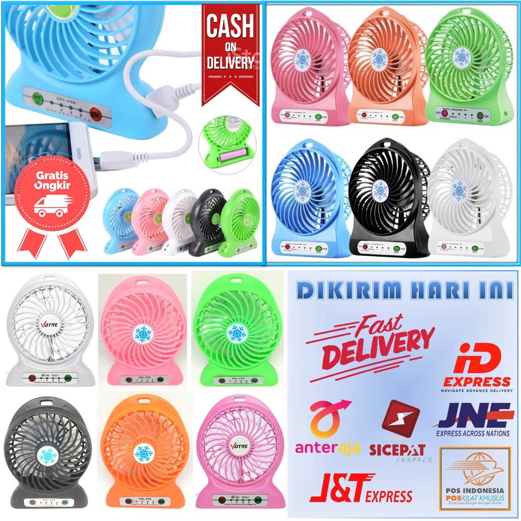 PROMO -COD-PENGIRIMAN INSTAN-KIPAS ANGIN DUDUK MINI PORTABLE-KIPAS ANGIN  BATTERY BATERAI-KIPAS ANGI