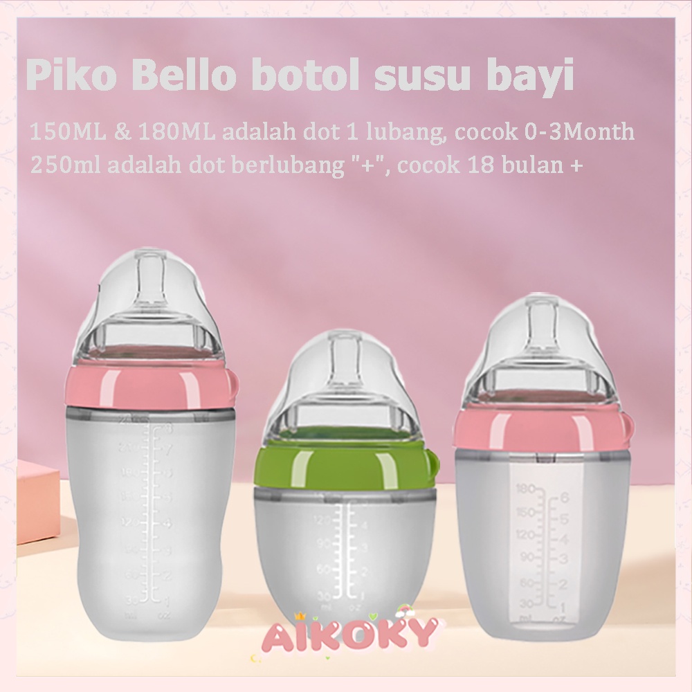 AIKOKY Piko Bello Dot bayi botol susu dengan jerami Anti-perut kembung botol bayi