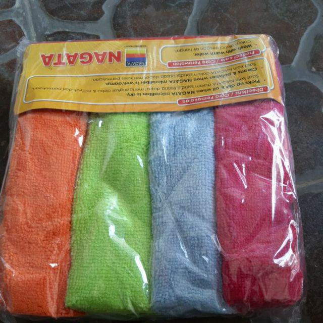 Kain Lap Microfiber Nagata (isi 4) / Daya Serap Sangat Bagus Dan Awet- Produk Original