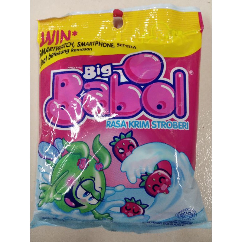 

big babol strawberry 140gr permen