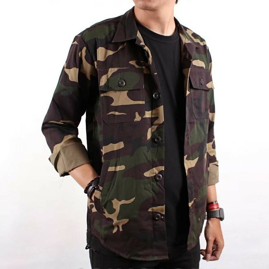 Trucker Loreng - Jaket Semi Parka Pria