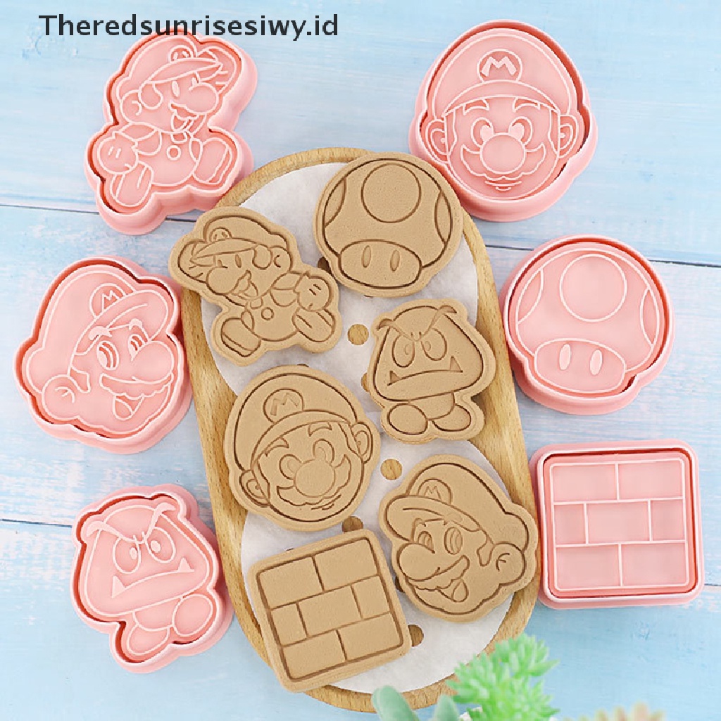 # Alat Rumah Tangga # 6pcs / Set Cetakan Cookie / Fondant Bentuk Action Figure Super Mario 3D Untuk Pesta Halloween