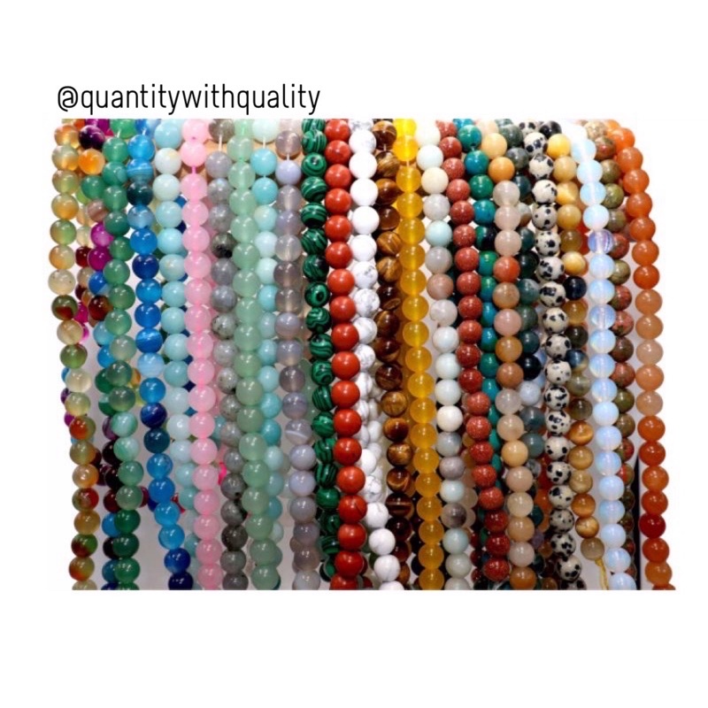 BATU ALAM 6MM BULAT 60 butir bahan kalung gelang tasbih lengkap