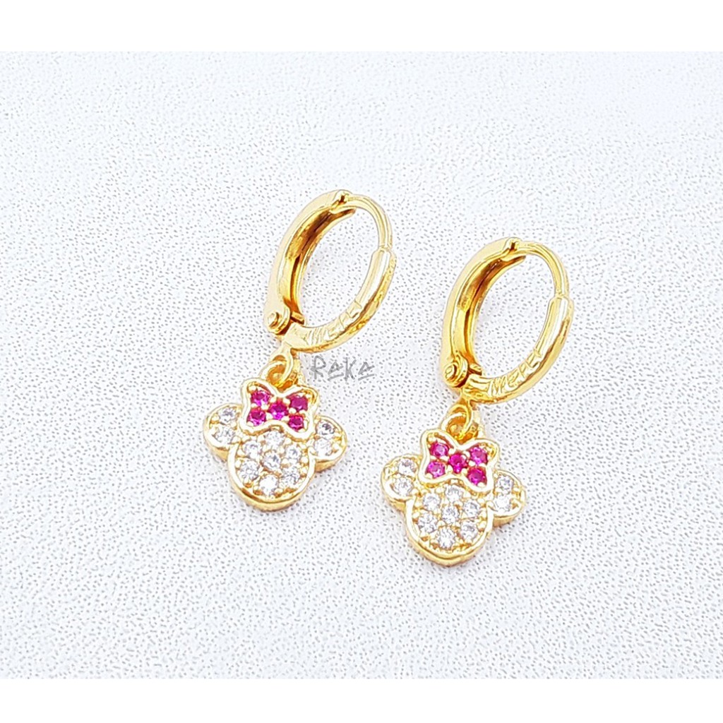 RAKA Acc - Earrings Anting Clip / Klip MINNIE MOUSE Blink Xuping Gold &amp; Silver Perhiasan Wanita 083