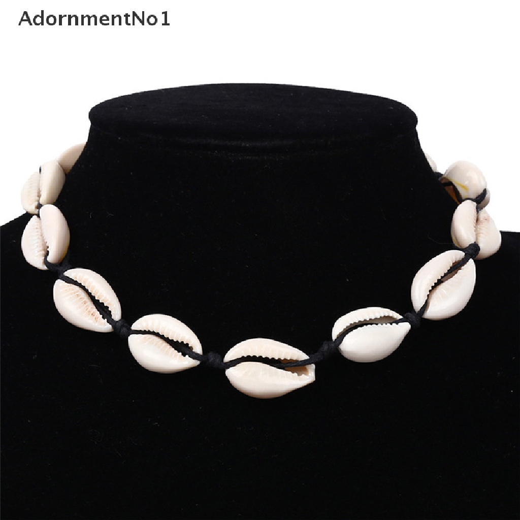 (AdornmentNo1) Kalung Choker Gaya Bohemia Liontin Kerang Laut Untuk Perhiasan Wanita / Pantai