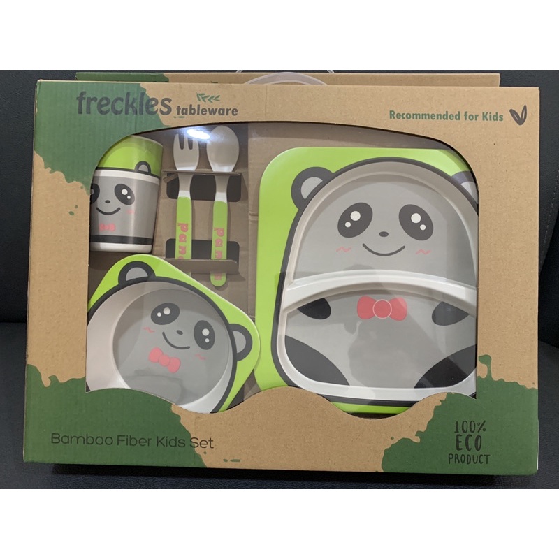 Toys Kingdom Freckles Bamboo Fiber Kids Feeding Set Tableware / Set Alat Makan Anak Serat Bambu.
