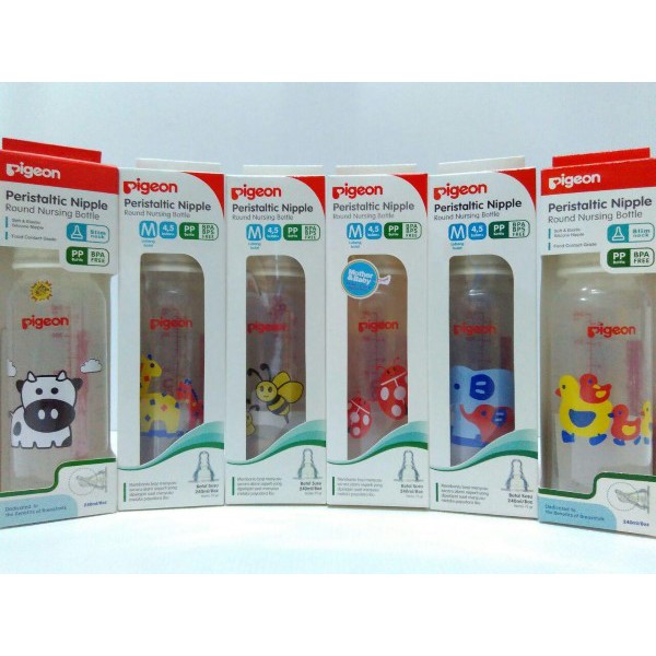 ♥BabyYank♥ PIGEON BOTOL SUSU PP SILICONE NIPPLE SLIM NECK 50ML 120ML 240ML / BOTOL SUSU SLIM NECK PIGEON