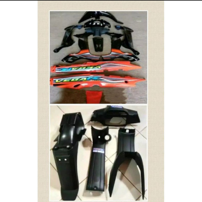 yamaha vega r lama cover body kasar halus hitam orange
