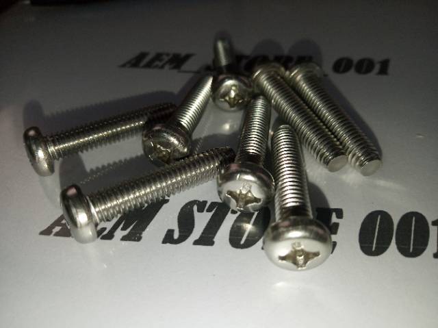 Baut JP M6 X 30 (3cm) stainless 304 pan screw