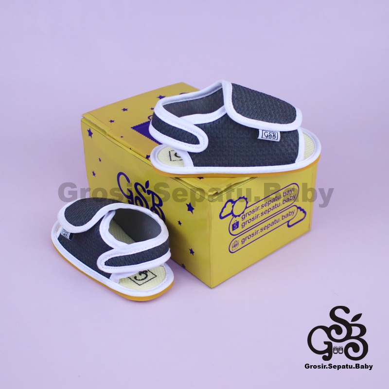 sandal bayi sepatu bayi sendal bayi laki laki perempuan prewalker bayi  umur 2 - 12 bulan model casual S05 polos ABU ringan  fleksibel &amp; Anti Slip