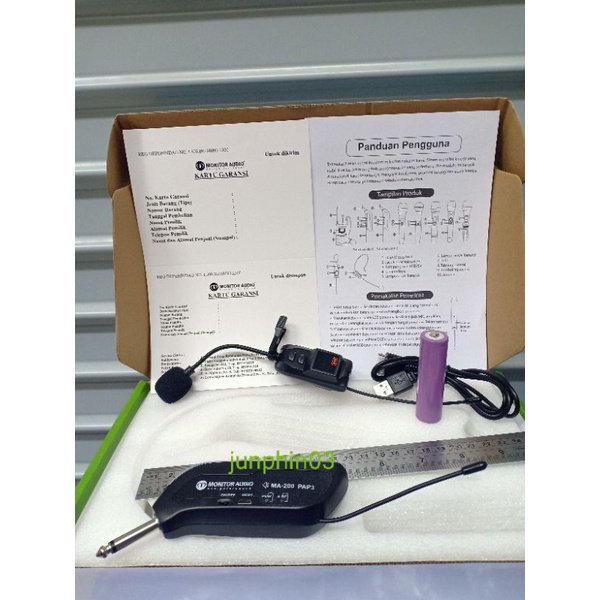 Mic Clip on jepit MONITOR AUDIO MA 200 PAP 3  wireless microphone