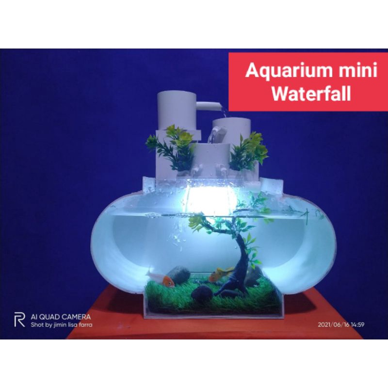 aquarium mini unik akrilik aquarium waterfall akuarium akrilik aquascape mini