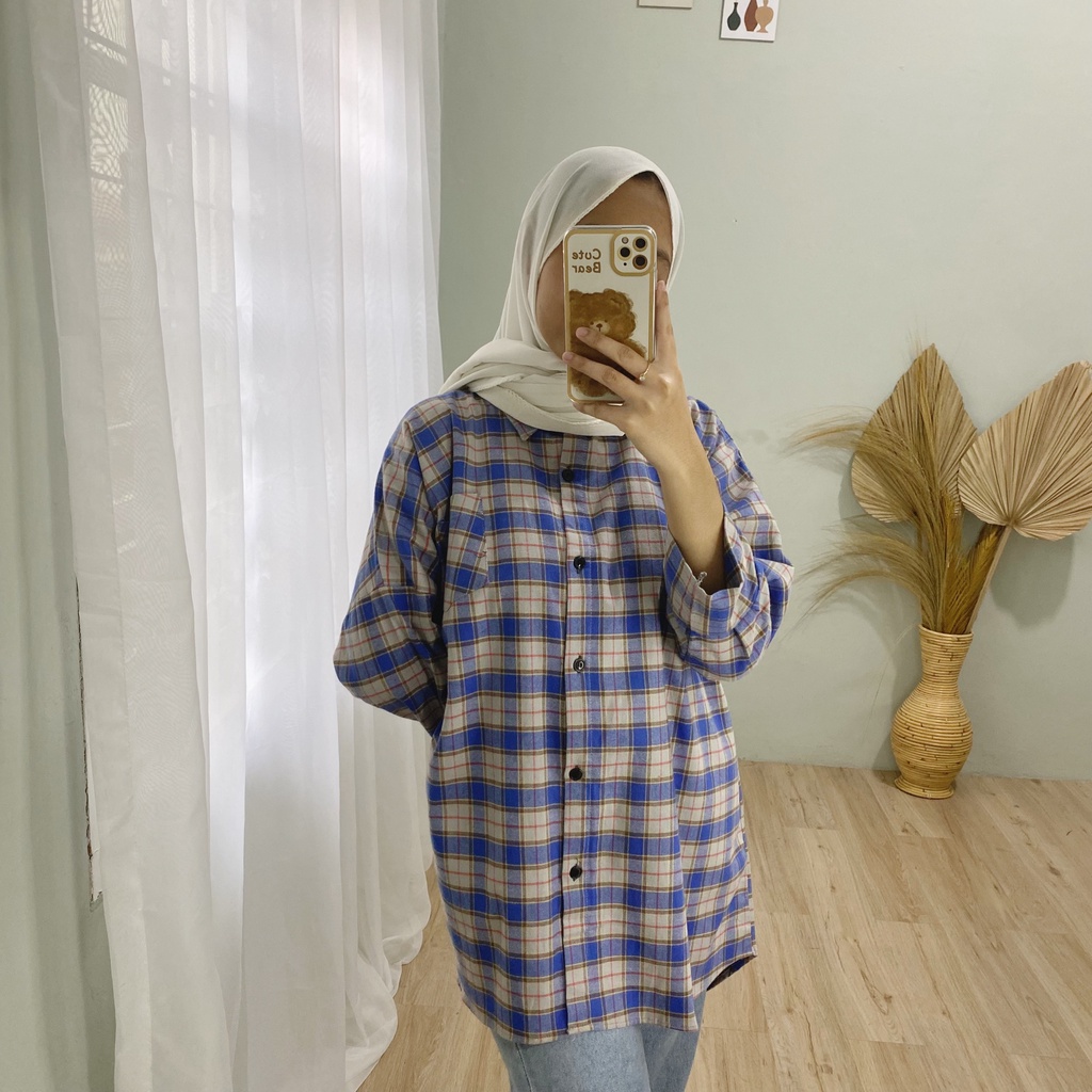 KEMEJA FLANEL BOYFRIEND KOREA MOON PREMIUM SHIRT BTS B342 CO