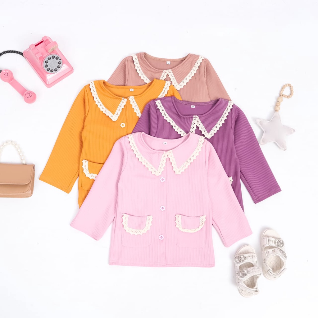 ATASAN ANAK PEREMPUAN OLIVIA CARDI 2-4 Tahun Cardigan Anak