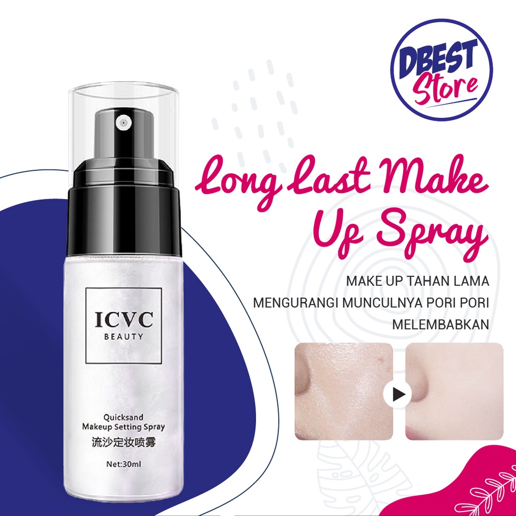 [NEW] ICVC Spray Make Up Tahan Lama dan Glowing  Makeup Setting Spray Gliter Import Bottle / Face Mist Setting