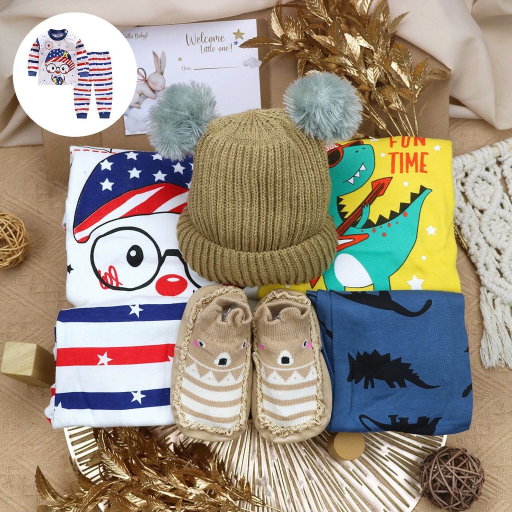 BARU! LIO048 Boys Baby Hampers Baju Tidur Piyama Setelan Sleepwear Bayi Laki-Laki cowok Adem