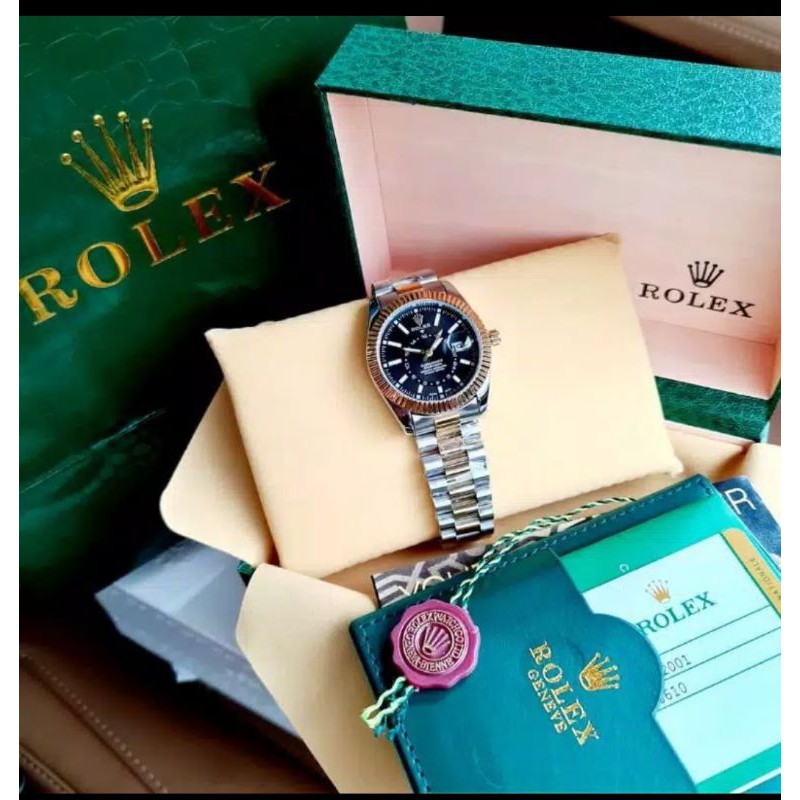 (Cod) Jam Tangan Rolex OR6J2001 Model Original / Jam Wanita Full Set Box-Paper Bag - Kartu-Pernix