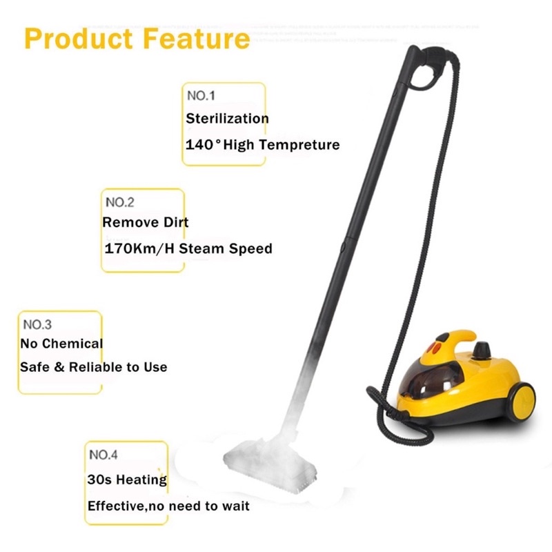 Mesin Steam Cleaner Mesin Uap Multifungsi Serbaguna Interior Mobil Pembersih Sofa Jok Mobil Dapur Kamar Mandi Ac Alat Pembersih Serbaguna