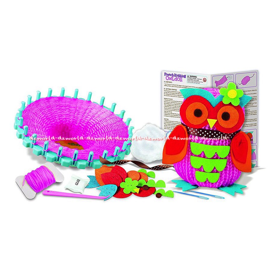 French Knitting Owl Doll Buat boneka burung hantu 5 inci tebal belajar seni tubular merajut Prancis