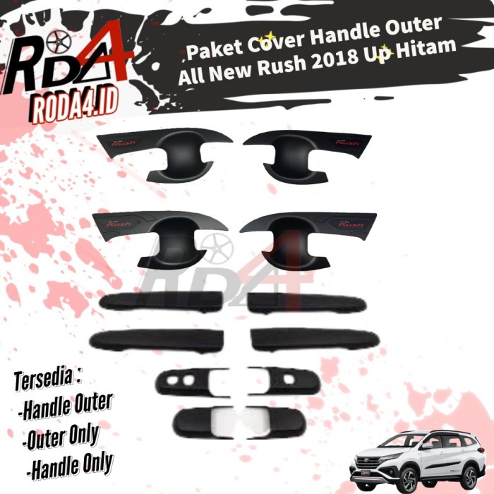 Pegangan Pintu Rush Cover Handle Outer Mobil All New 2018 Paket Hitam