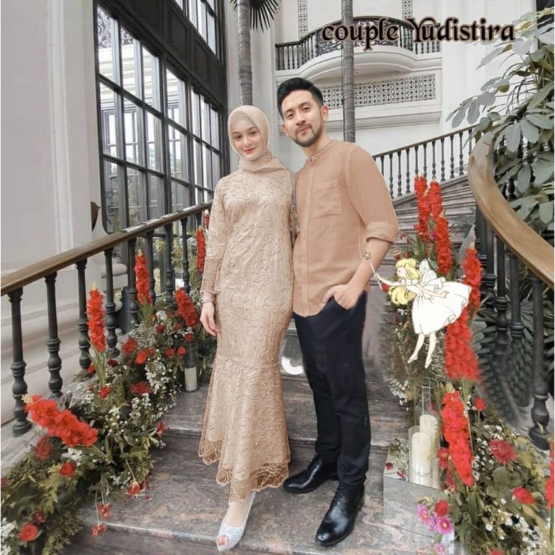 Gamis couple YUDISTIRA / Sarimbit Idul Fitri Keluarga /Gamis Couple lebaran 2022 / gamis couple terb