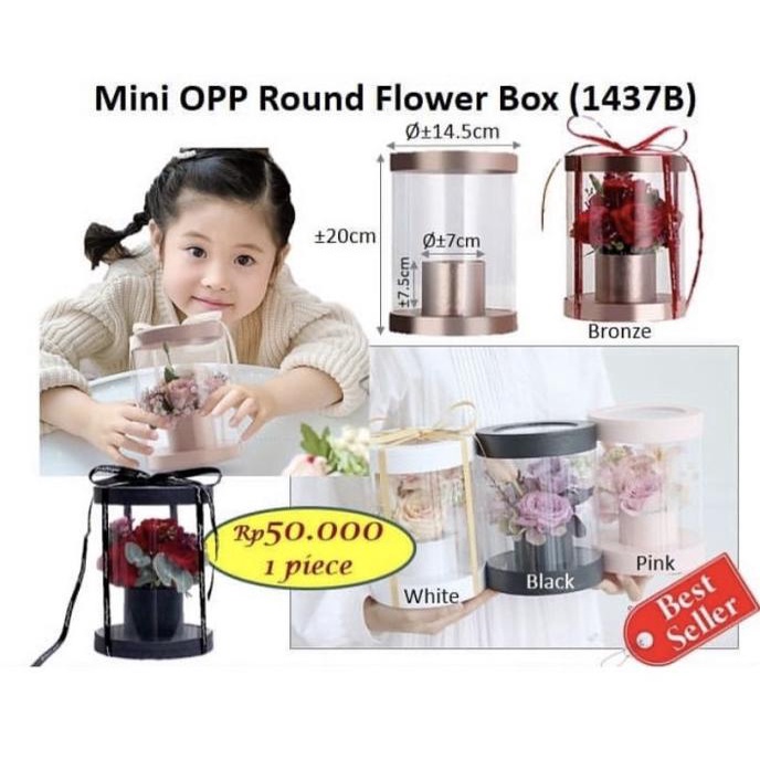 

[COD] Mini OPP Round flower box (1437B) Box mika unik cantik kreatif [COD]