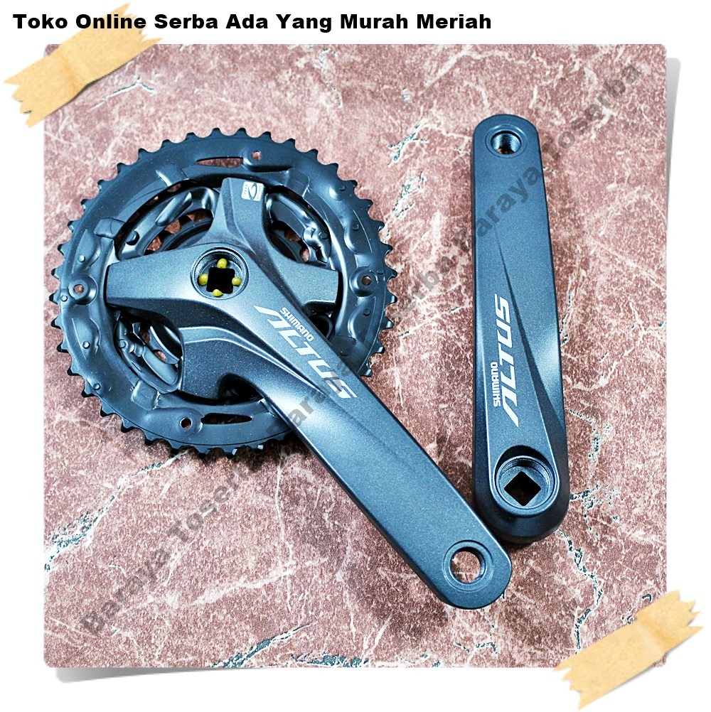 CRANK SHIMANO ALTUS 3 SPEED FC-M2000 STEAL ALLOY GIR SEPEDA 3SPEED 3SP Mtb Roadbike Jadul Dll