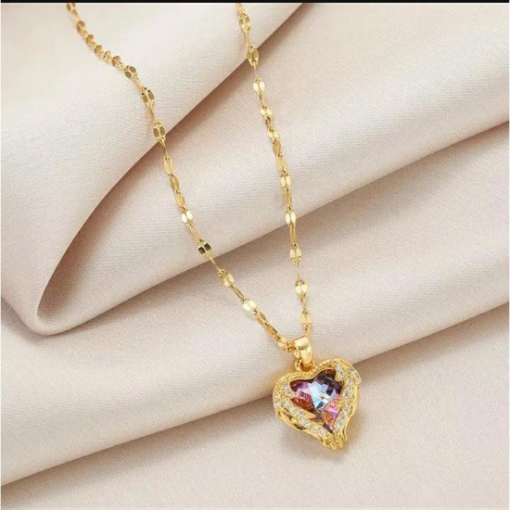 Kalung Love Wanita Style Korea Anti Karat