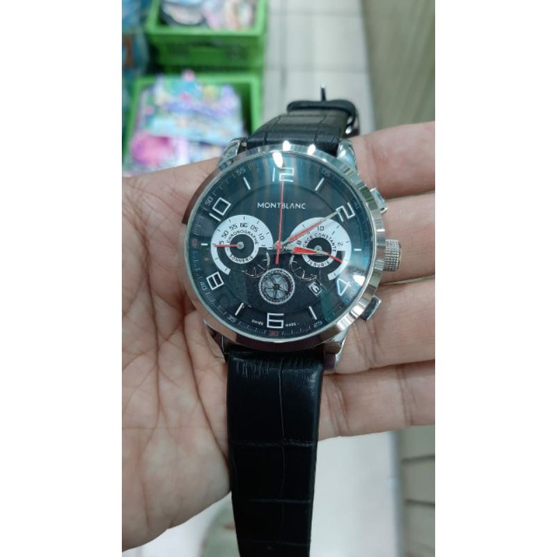 jam tangan pria jam montblanc chronograph quartz jam sporty